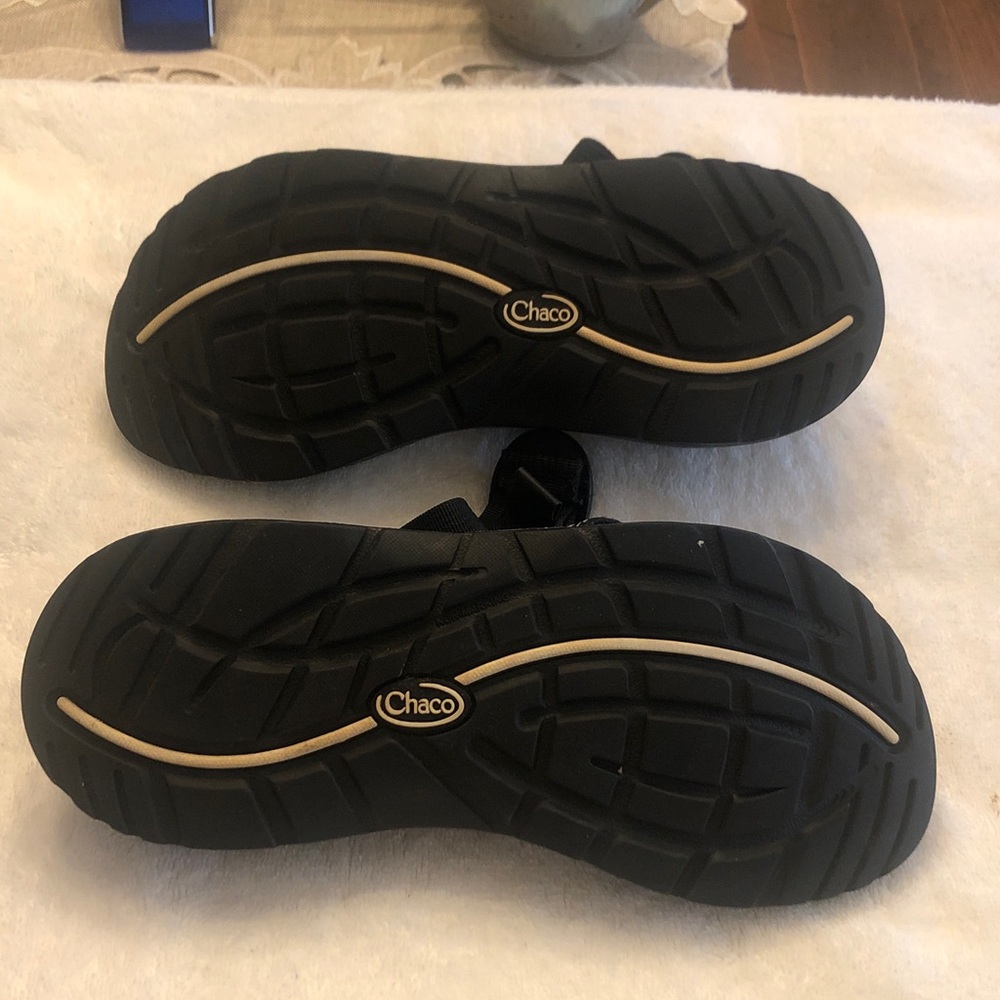 ZCloud Chaco Sandals Black and White Stripe Patterned Straps Women Size 8 - Picture 4 of 6